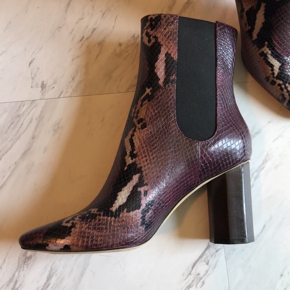 Donald Pliner Laila Reptile Snake leather purple black boot shoe size 6 - Picture 3 of 8